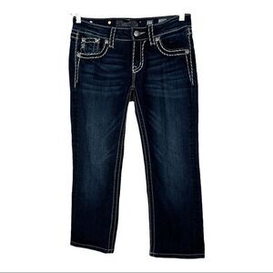 MISS ME Signature Cuffed Capris Jeweled Jeans Sz 27